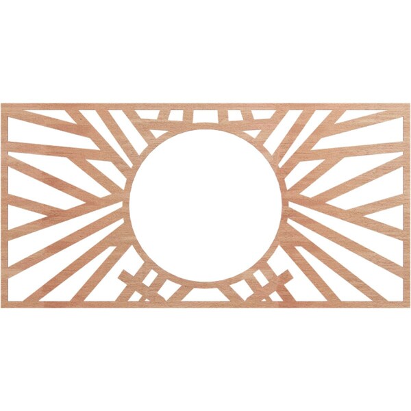 Ekena Millwork Hoover Wood Fretwork Pierced Ceiling Medallion, Cherry, 36"W x 18"H x 13 3/8"ID x 3/8"T CMWP36X18X0375HOCH - main